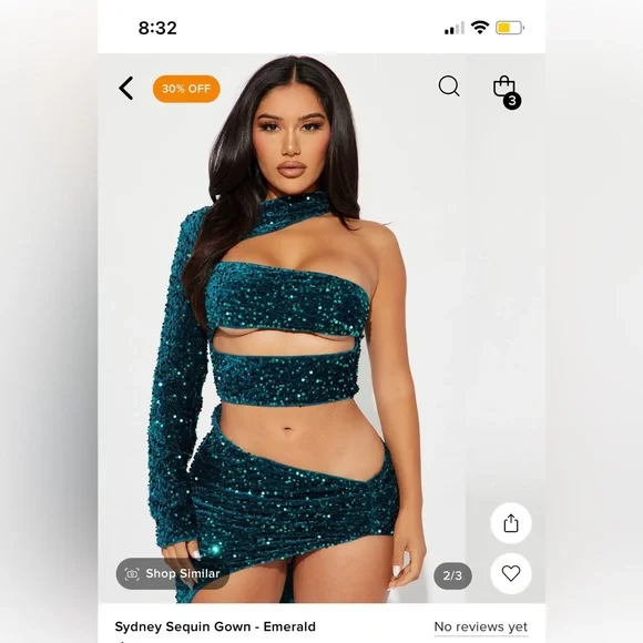Fashion Nova | Dresses | Fashion Nova Sydney Sequin Gown Emerald | Poshmark